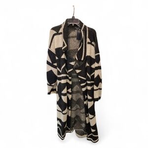 IB Diffusion Wool Cardigan Sweater Coat Black And White Size Small